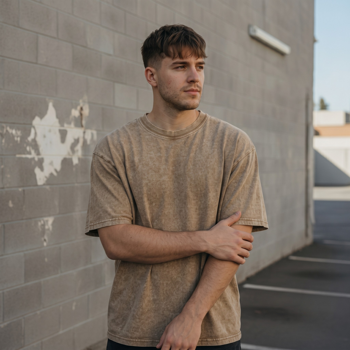 Camiseta Oversized Deslavada · Lavado Ácido