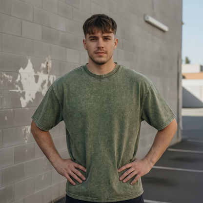 Camiseta Oversized Deslavada · Lavado Ácido