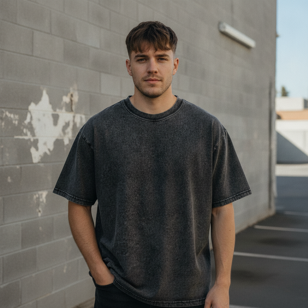 Camiseta Oversized Deslavada · Lavado Ácido
